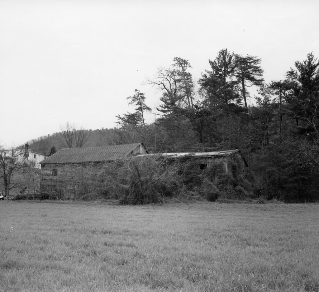 Two of the original seven Decker Pottery buildings left standing c 1970. Seen in the Tennessee Conservationist. Burbage15.