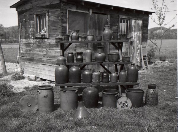 Pottery gathered from various locations on the Decker property c 1970. Burbage10.